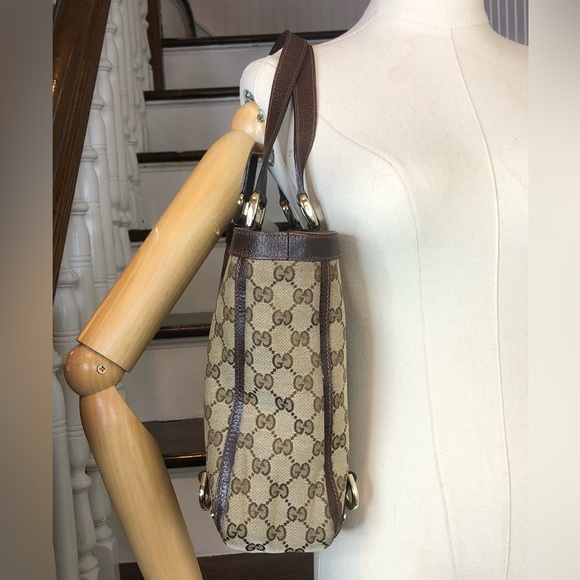 GUCCI GG Monogram E/W Tote Shoulder Bag w/ Center Zipper Compartment MINT - Picture 8 of 17